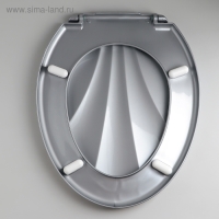 Сиденье для унитаза &laquo;Ракушка&raquo;, 44,5&times;37 см, с крышкой, серебристый перламутр