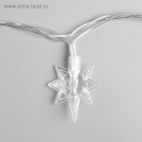 Гирлянда &laquo;Нить&raquo; 5 м с насадками &laquo;Звёзды&raquo;, IP20, прозрачная нить, 20 LED, свечение мульти (RG/RB), мигание, 220 В