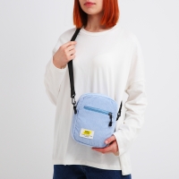 Сумка молодёжная на молнии, цвет голубой