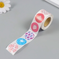 Наклейка бумага "Мимишности" d=2,5 см 252 шт в рулоне