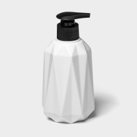 Дозатор для жидкого мыла &laquo;Грани&raquo;, пластик, 350 мл, 7,8&times;7,8&times;15,5 см, белый