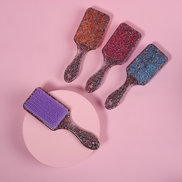 Расчёска массажная, широкая, 5,5 &times; 17,5 см, цвет МИКС