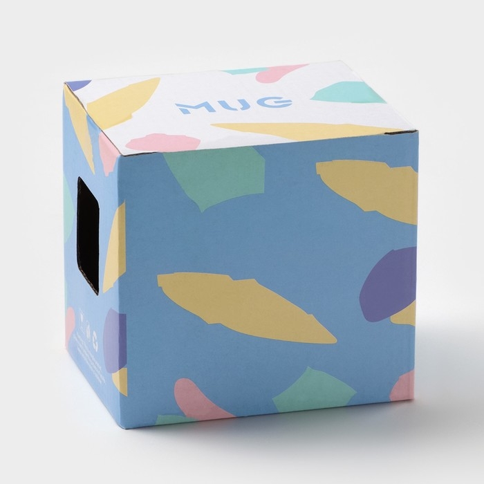 Кружка керамическая с ложкой &laquo;Мистер&raquo;, 380 мл, цвет голубой