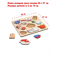 Рамка-вкладыш &laquo;Посуда&raquo; 12 деталей