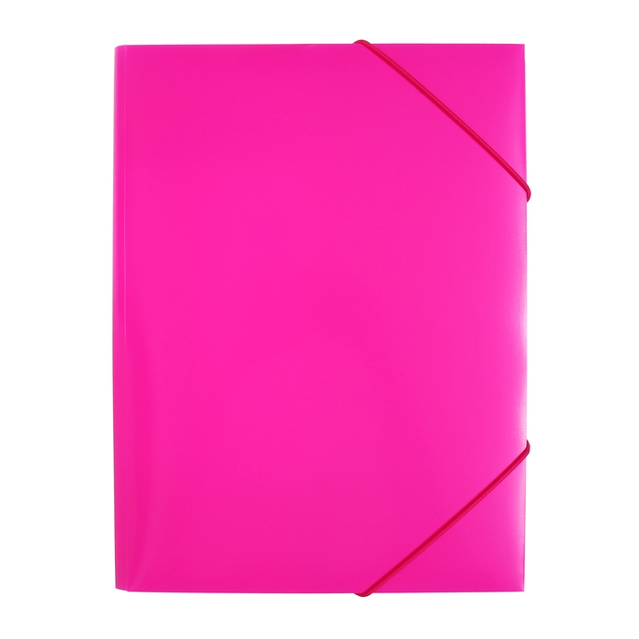 Папка на резинке А4, 500 мкм, Calligrata "Neon", корешок 30 мм, неоновая, розовая