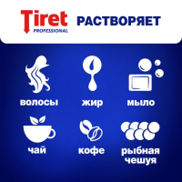 Гель для удаления засоров в канализационных трубах Tiret Professional, 1 л