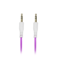 Кабель аудио AUX Luazon, Jack 3.5 мм(m)-Jack 3.5 мм(m), прозрачная оплетка, 1 м, фиолетовый