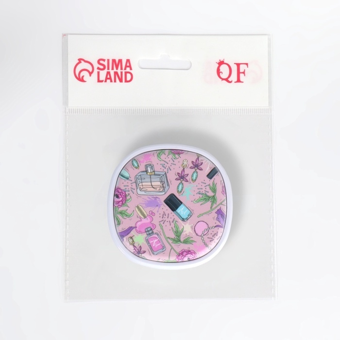 Зеркало складное &laquo;Флаконы&raquo;, 7,5 &times; 7,5 см, цвет розовый