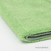 Тряпка для пола Raccoon, 250 г/м&sup2;, 50&times;30 см, микрофибра, с оверлоком, 1 шт, цвет зеленый