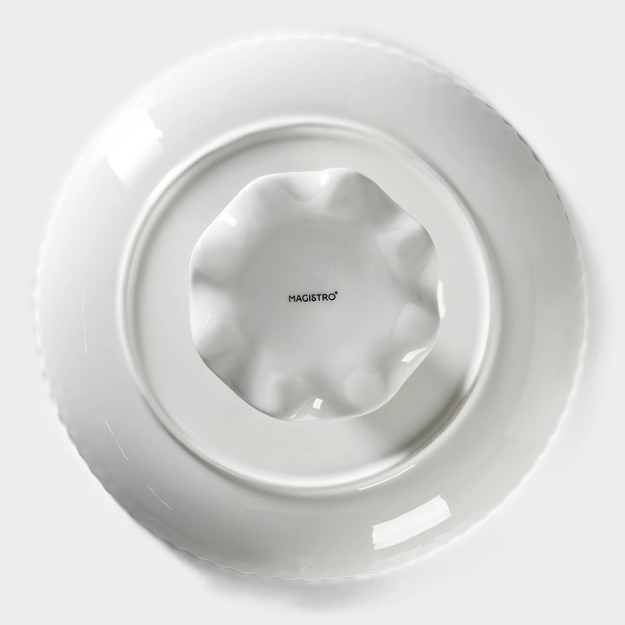 Подставка для тортов и десертов фарфоровая Magistro &laquo;Лакомка&raquo;, d=30 см