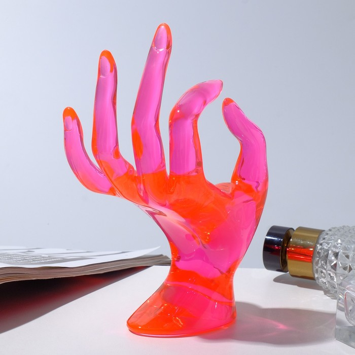 Подставка для украшений &laquo;Рука&raquo; 10,5&times;8&times;16 см, цвет розовый