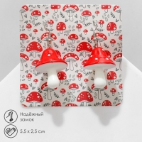 Серьги пластик &laquo;Мухомор&raquo;, цвет красно-белый в серебре