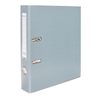 Папка-регистратор А4, 50 мм, Calligrata, ПВХ, тиснение "лен", металлическая окантовка, карман на корешок, собранная, серая, микс