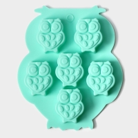 Форма для конфет и шоколада Доляна &laquo;Совы&raquo;, силикон, 12,5&times;11 см, 6 ячеек (3,3&times;2,7&times;1,5 см), цвет МИКС