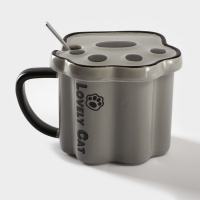 Кружка керамическая &laquo;Лапа тигра&raquo;, 350 мл, цвет серый