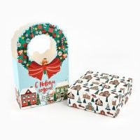 Коробка новогодняя складная &laquo;Новогодний город&raquo; 18.4 х 30.4 х 7.3 см, Новый год