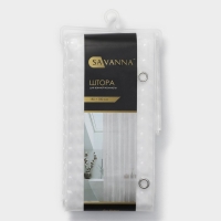 Штора для ванной SAVANNA &laquo;Квадраты&raquo;, 180&times;180 см, PEVA, цвет белый