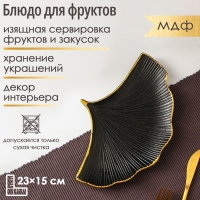 Блюдо для фруктов Доляна &laquo;Ракушка&raquo;, 23&times;15 см, цвет чёрный