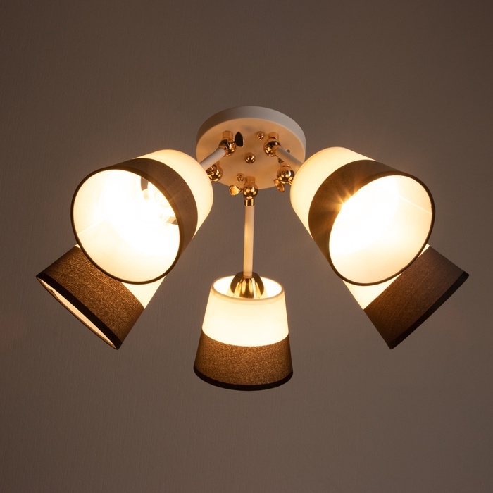 Люстра "Селена" 5хЕ27 40Вт бело-золотой 54х54х25 см