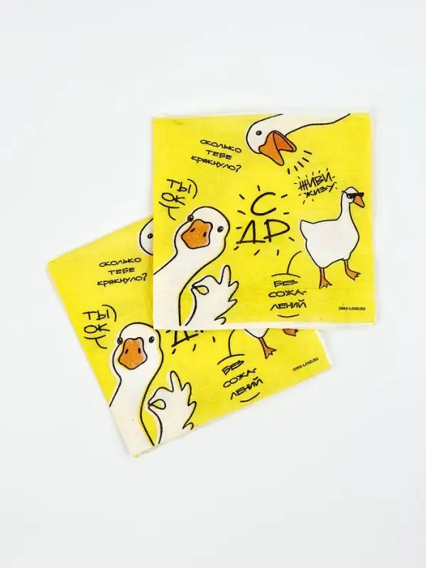 Салфетки бумажные однослойные &laquo;Гуси&raquo;, 24х24 см, 50 шт