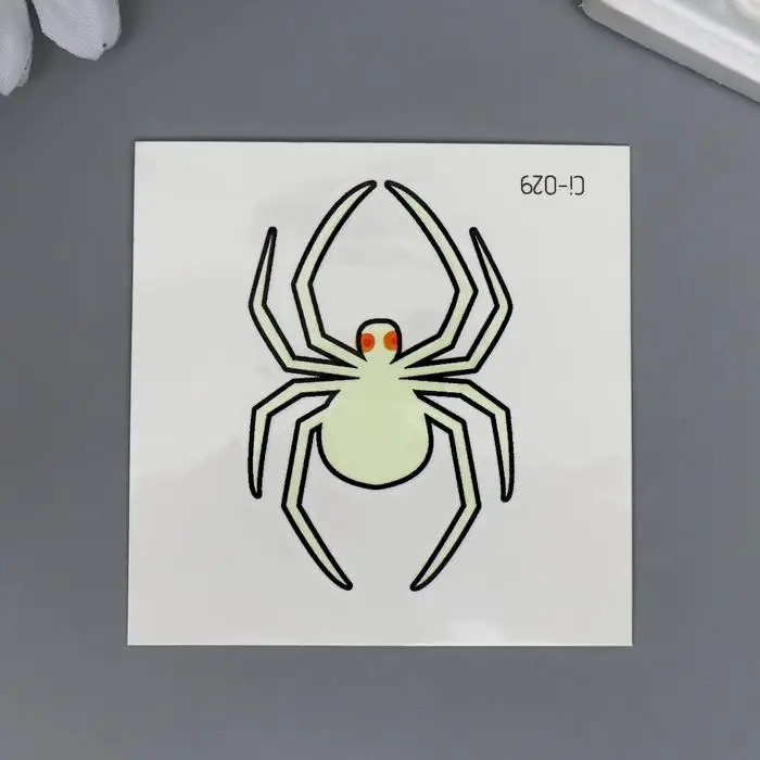 Переводная тату на тело светящаяся &laquo;Пауки&raquo;, 6&times;6 см, МИКС