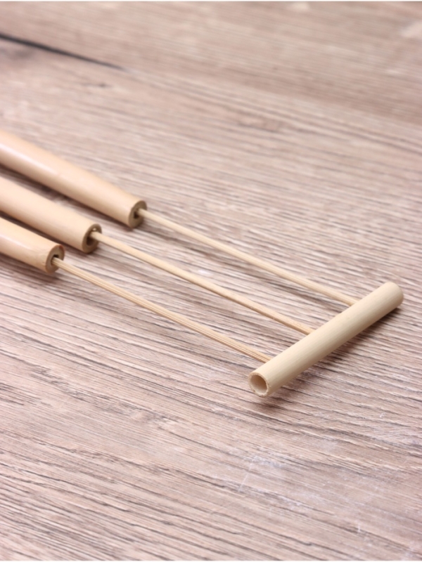 Сувенирный музыкальный инструмент свисток "Тройная флейта с поршнем" бамбук, 15х5х2 см