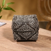 Корзинка плетеная "Бонтанг" бамбук 16х16х12 см, тёмная