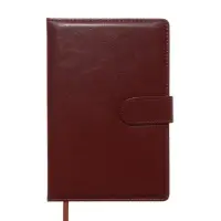Ежедневник недатированный формат А5, с хлястиком, 112л, линия, пвх, Классика Коричневый