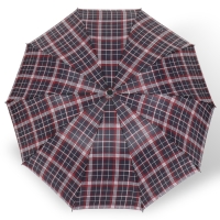 Зонт механический &laquo;Клетка&raquo;, 4 сложения, 10 спиц, R = 52/60 см, D = 120 см, цвет МИКС