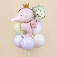 Воздушный шар фольгированный 42" &laquo;Морской конёк&raquo;, светло - розовый сатин