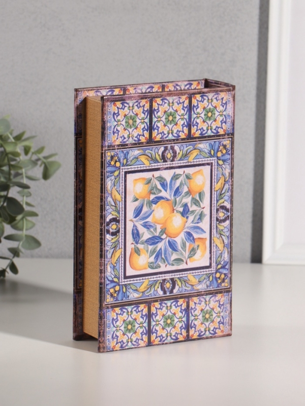 Сейф-книга дерево кожзам "Солнечные лимоны" 21х13х5 см