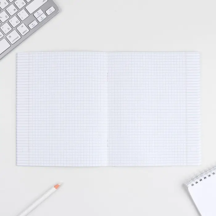 Тетрадь в клетку, 48 л., А5, на скрепке, блок №1 &laquo;Шрифтовые яркие&raquo; МИКС