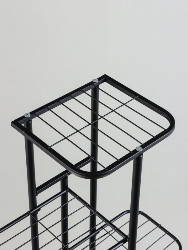 Подставка для цветов Greengo, 8 полок, 43 &times; 22 &times; 141 см, напольная, металл, чёрная