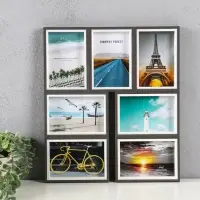 Фоторамка МДФ, стекло на 7 фото 10х15 "День и ночь" 40,5х35,5х2,2 см