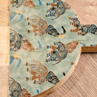 Доска разделочная круглая "Мудрый слон" дерево манго 36х28 см