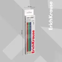 Карандаш чернографитных ErichKrause &laquo;Deep Classic triangular&raquo;, НВ, грифель d=2.2 мм, дерево, трёхгранный, в тубусе, МИКС