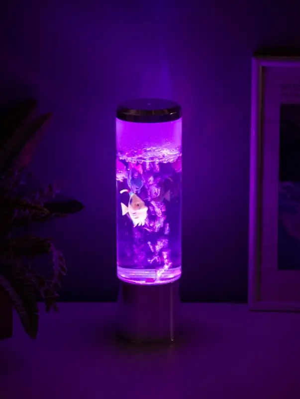 Светильник "Аквариум с рыбками" LED RGB 4,5Вт USB серебро 8,7х8,7х27 см