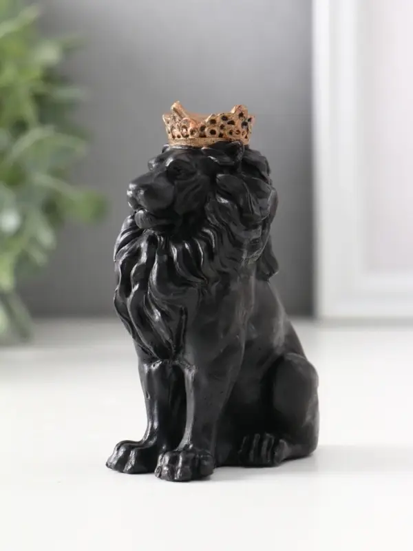 Фигура &laquo;Лев в короне&raquo;, 9&times;4&times;6.5 см, чёрная