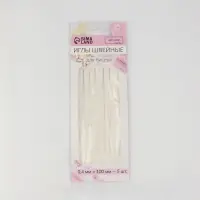Иглы швейные для бисера, d=0.4 мм, 10 см, 5 шт.