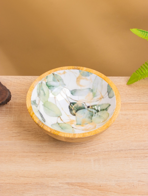 Миска "Листья" дерево манго 17,5х17,5х6,5 см