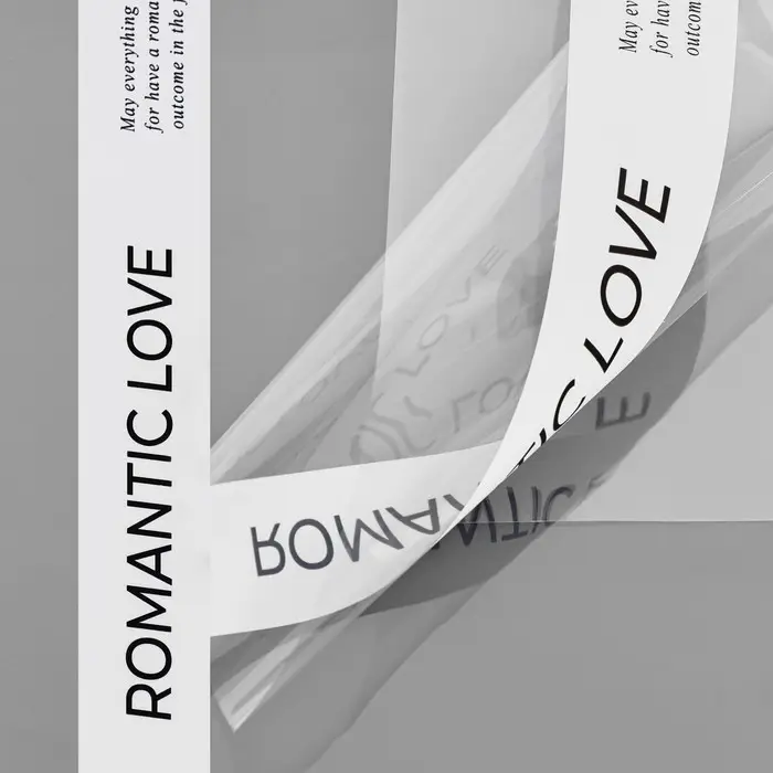 Пленка для цветов матовая, &laquo;Полоса с надписью&raquo;, 58&times;58 см