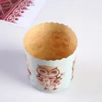 Форма бумажная для кекса, маффинов и кулича &laquo;Совушки&raquo;, 9&times;9 см