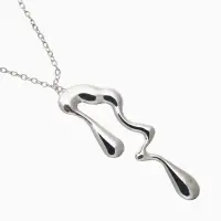 Гарнитур 2 предмета: кулон, серьги "Капли" таяние, цвет серебро