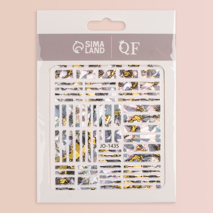 Наклейки для ногтей &laquo;Битое стекло&raquo;, фольгированные, цвет фиолетовый/золотистый/графит