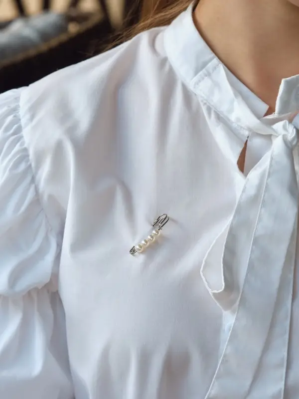 Булавка шар №4 &laquo;Жемчужная&raquo;, 4 см, цвет белый в серебре