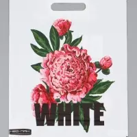 Пакет "Пионы , полиэтиленовый с вырубной ручкой 30х40 см, 60 мкм