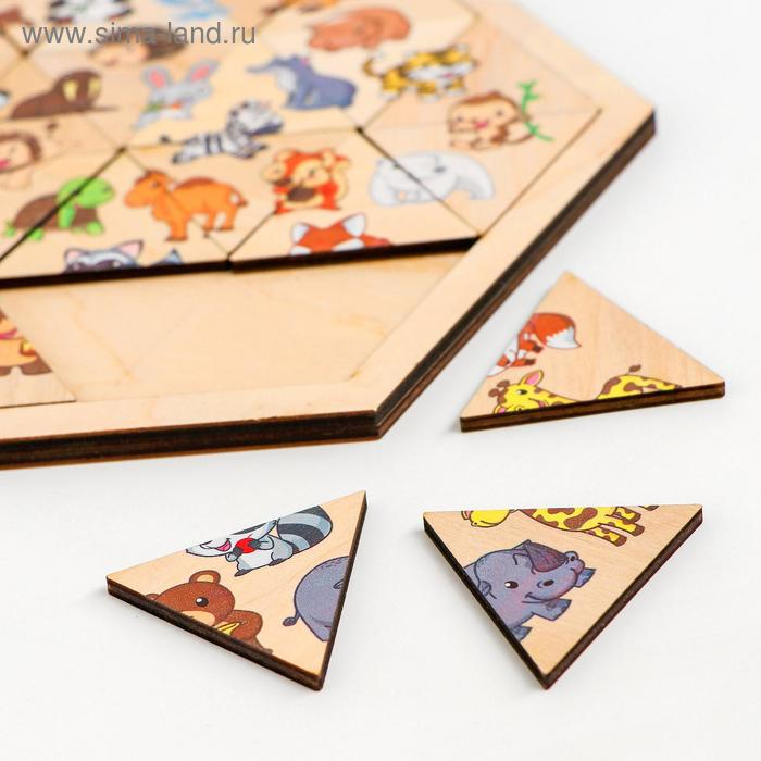 Пазл деревянный &laquo;Зверюшки. Занимательные треугольники&raquo;