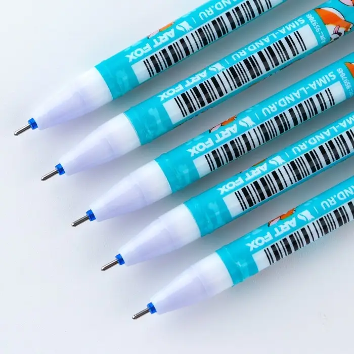 Ручка пластик пиши-стирай с колпачком &laquo;Корги&raquo;, синяя паста, гелевая 0,5 мм