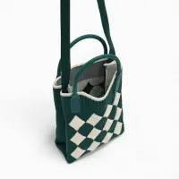 Сумка подр Ромбы, 12*4*17, отд на кнопке, дл ремень, зеленый