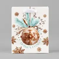 Пакет подарочный новогодний ламинированный &laquo;С Новым годом&raquo;, S 12 х 15 х 5.5 см